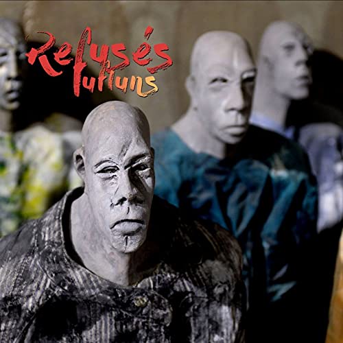 Album cover for Fufluns’ “Refuses” featuring sculpted, pale-faced figures.