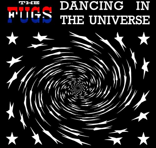 The Fugs album cover: black spiral with white stars, bold red text.