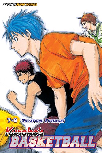 Manga cover featuring three basketball players in motion with the title Kuroko's Basketball.