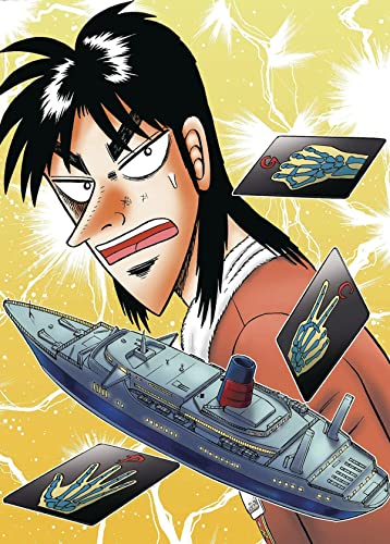 Manga cover featuring a distressed man and a detailed ship illustration.