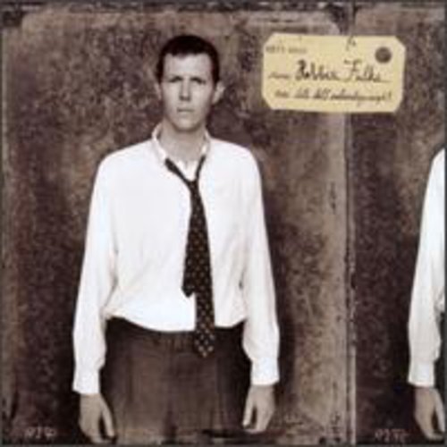 Black and white portrait of Robbie Fulks with a textured background.
