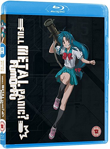 Blu-ray case featuring anime girl with a rocket launcher, "Full Metal Panic.