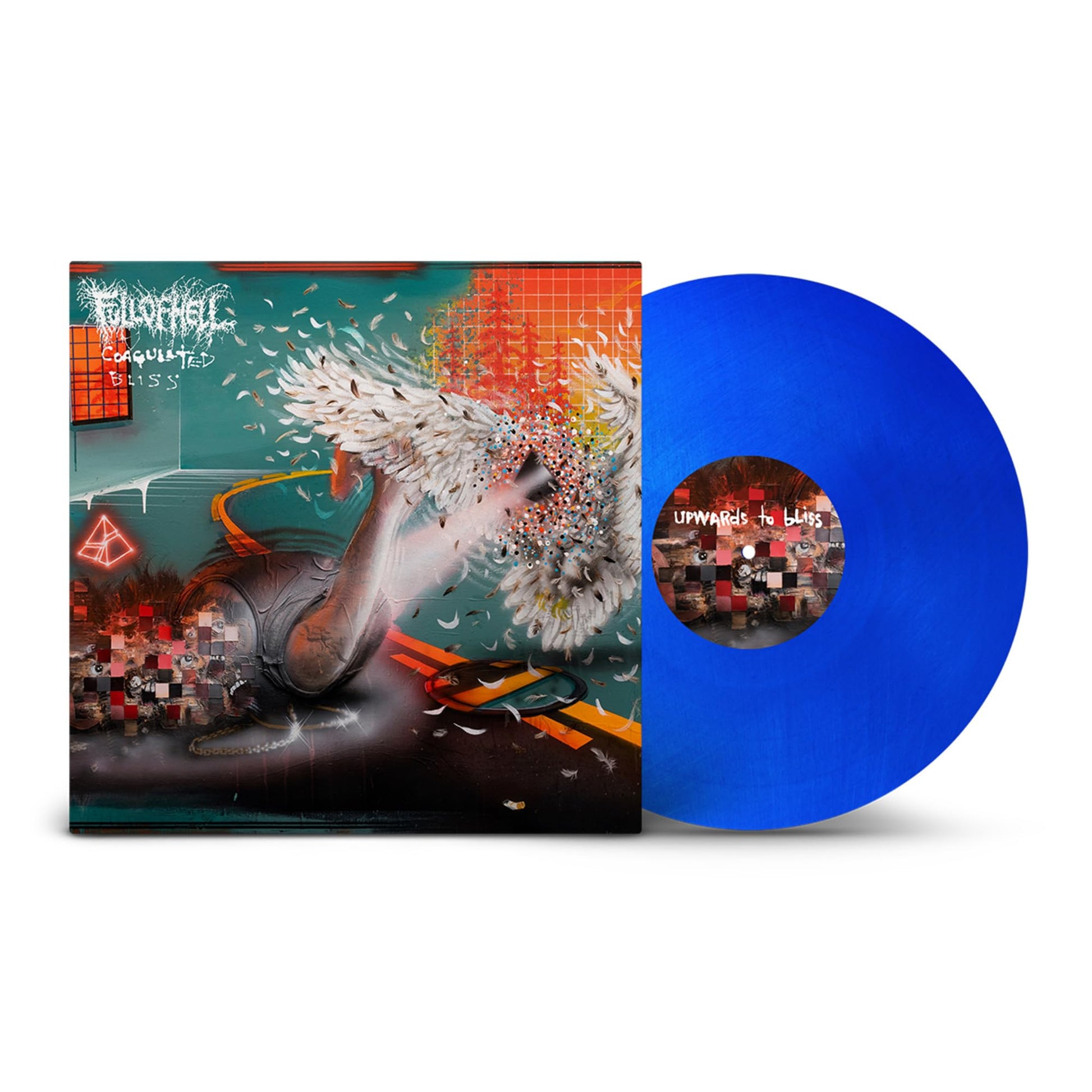 Full Of Hell album cover and metallic blue vinyl record.