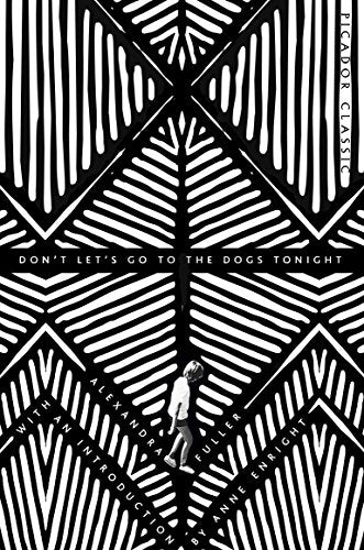 Book cover with black and white geometric pattern and a small figure.