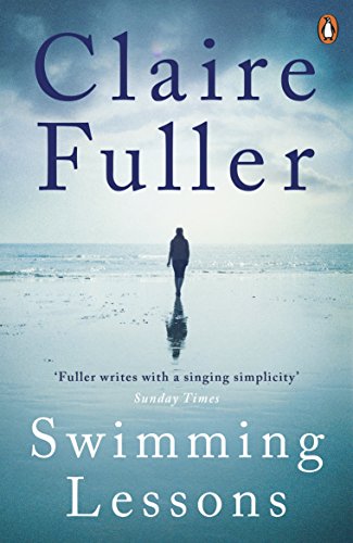 Book cover: “Swimming Lessons” by Claire Fuller, showing a lone figure on a beach.
