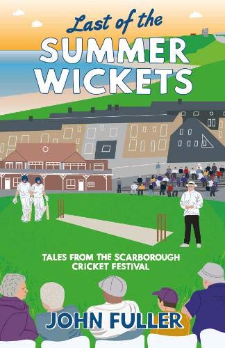 Book cover depicting cricketers on a green field with buildings and spectators.