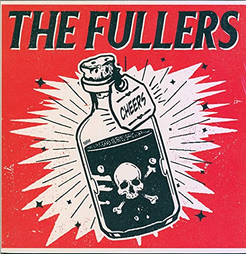 Red album cover for The Fullers’ “Cheers” featuring a skull and bottle.