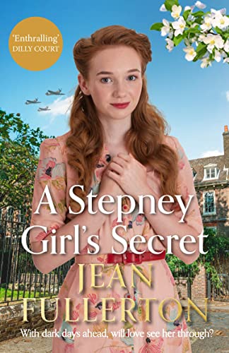 Book cover: young woman in floral dress, wartime planes in sky.