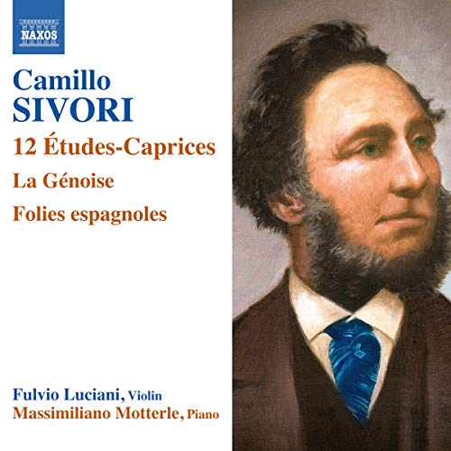CD cover featuring a portrait of Camillo Sivori with text detailing the musical program.