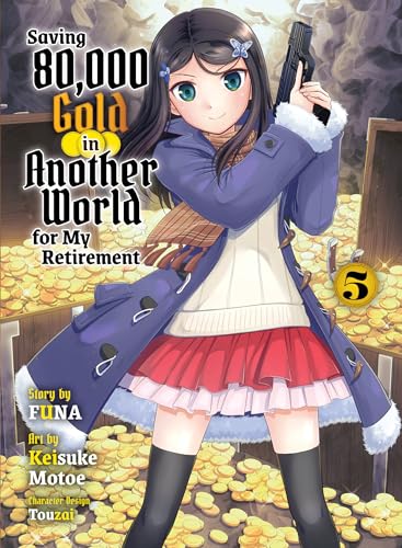 Anime girl with a gun stands amidst a pile of gold coins.