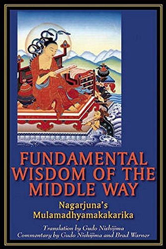 Book cover: colorful illustration of a figure, title “Fundamental Wisdom of the Middle Way.”