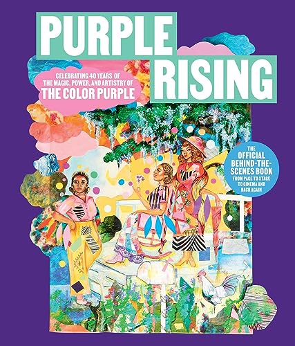 Book cover for “Purple Rising” featuring three women in colorful attire.