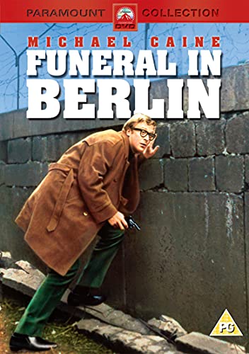 DVD cover for "Funeral in Berlin" featuring Michael Caine with a gun.