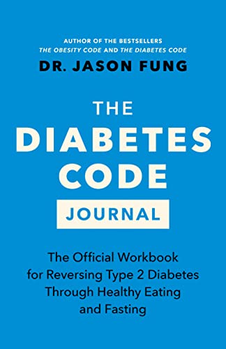 Blue book cover with white text: “The Diabetes Code Journal.”