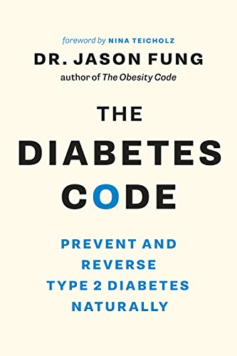 Book cover for The Diabetes Code by Dr. Jason Fung on a cream background.