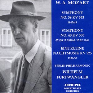 CD cover featuring Wilhelm Furtwängler and Mozart symphony details on blue.