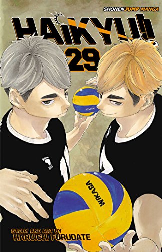 Haikyu!! volume 29 cover: two volleyball players and a ball.