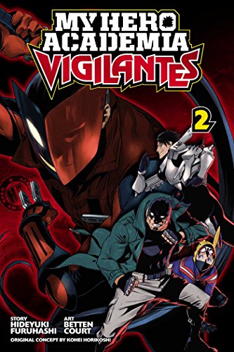 Manga cover of My Hero Academia Vigilantes volume 2 featuring four characters in action.