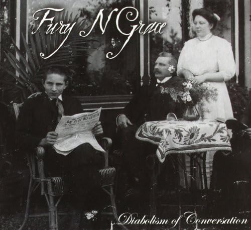 Vintage-style photo of three people, album cover for "Fury'n'grace.