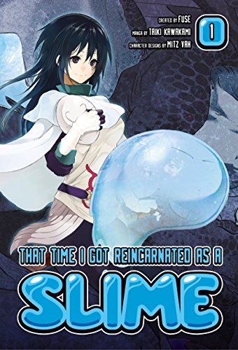 Manga cover featuring a girl holding a mask and a blue slime character.