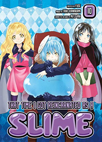 Book cover featuring anime characters: a slime, and two young women.