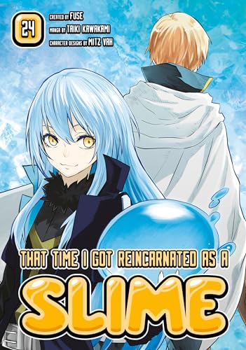 Manga cover featuring blue-haired slime character and orange-haired figure.