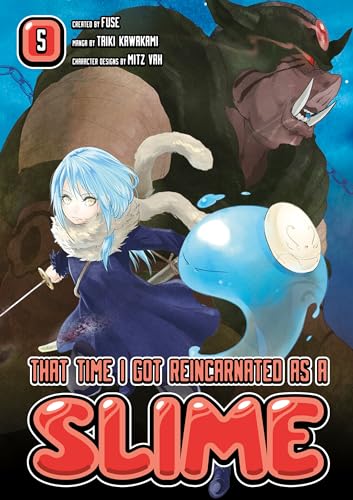 Manga cover featuring a blue-haired girl, a slime, and a large monster.