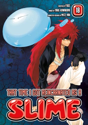 Manga volume 18 cover featuring a red-haired character and a blue slime.
