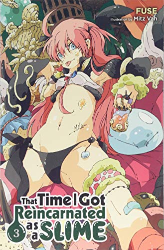 Anime-style illustration of a pink-haired girl sitting on a plush surface with a slime.