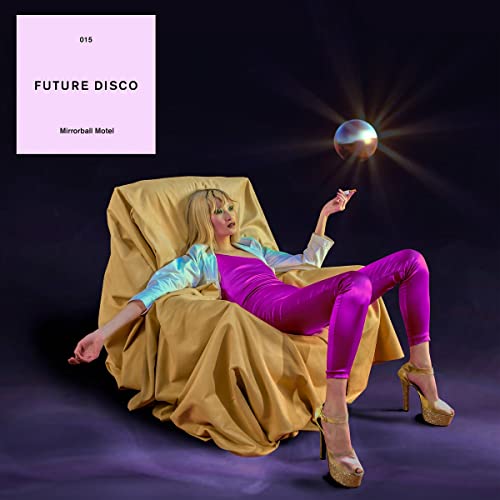 Album cover: woman in purple suit reclines with a mirrored ball.