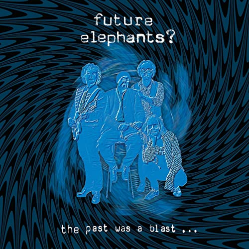 Blue-toned album cover featuring a band of four people.