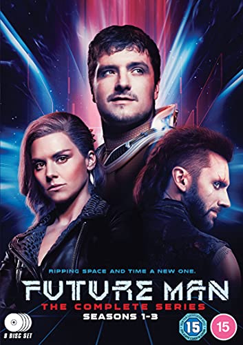 DVD cover art featuring three characters from the Future Man series against blue light.