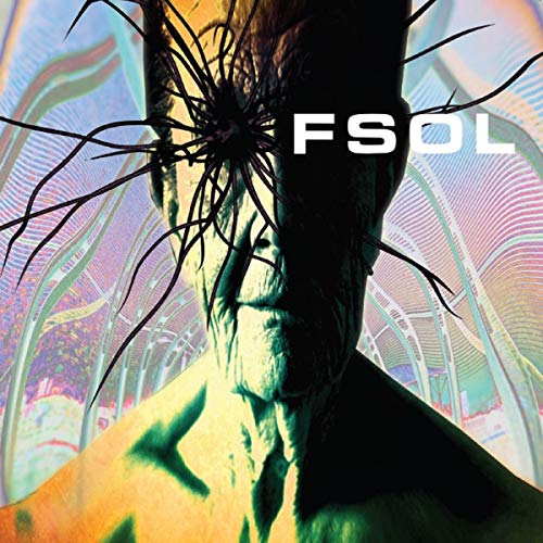 FSOL album cover: distorted face with radiating lines on a colorful background.