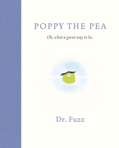 Book cover featuring a smiling, light green pea with blue background.
