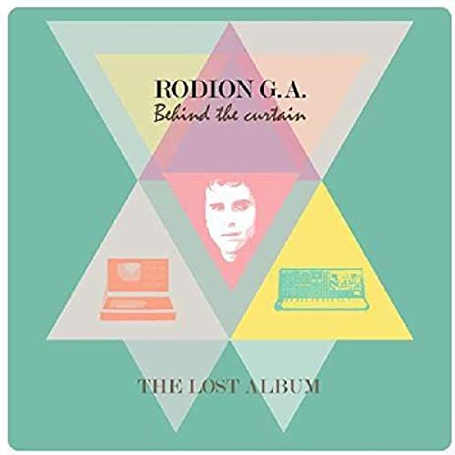 The image shows a vinyl record cover with a teal background and geometric shapes.