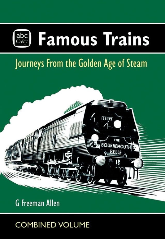 Book cover featuring a black steam locomotive with "Bournemouth Belle" lettering.