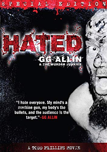 DVD cover for "Hatred" featuring G.G. Allin’s distressed portrait.