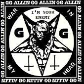 CD cover for G.G. Allin, featuring a pentagram and distorted face.