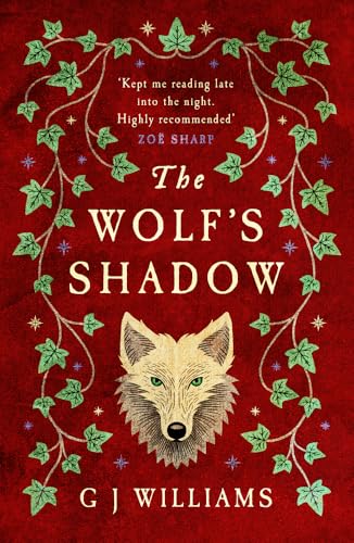 Book cover with a wolf head, green ivy vines, and text on red background.
