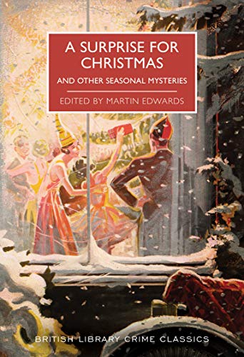 Vintage book cover with festive illustration of people celebrating Christmas.