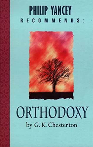 Book cover for “Orthodoxy” by G.K. Chesterton, with a tree silhouette.