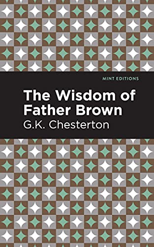 Book cover: "The Wisdom of Father Brown" by G.K. Chesterton, patterned design.