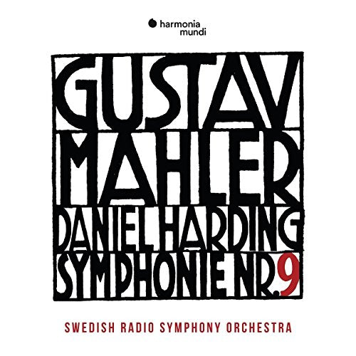 CD cover for Gustav Mahler's Symphony No. 9, with bold text and red accents.
