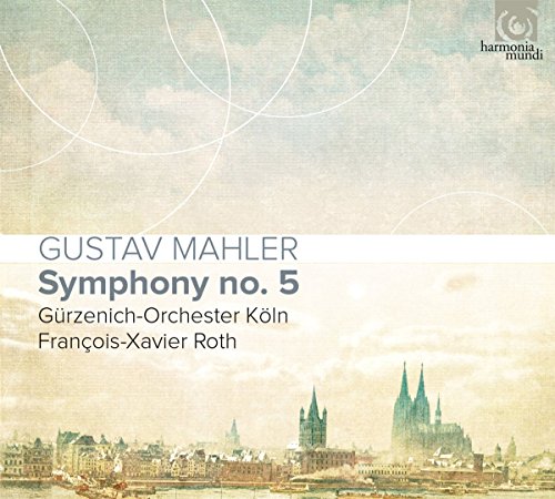 CD cover for Gustav Mahler's Symphony No. 5 with a cityscape.