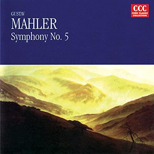 CD cover for Mahler’s Symphony No. 5 with a mountain landscape.