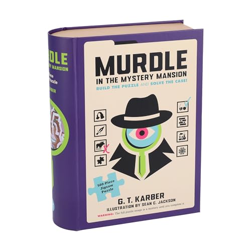 Purple puzzle box featuring a cartoon detective with a single eye.