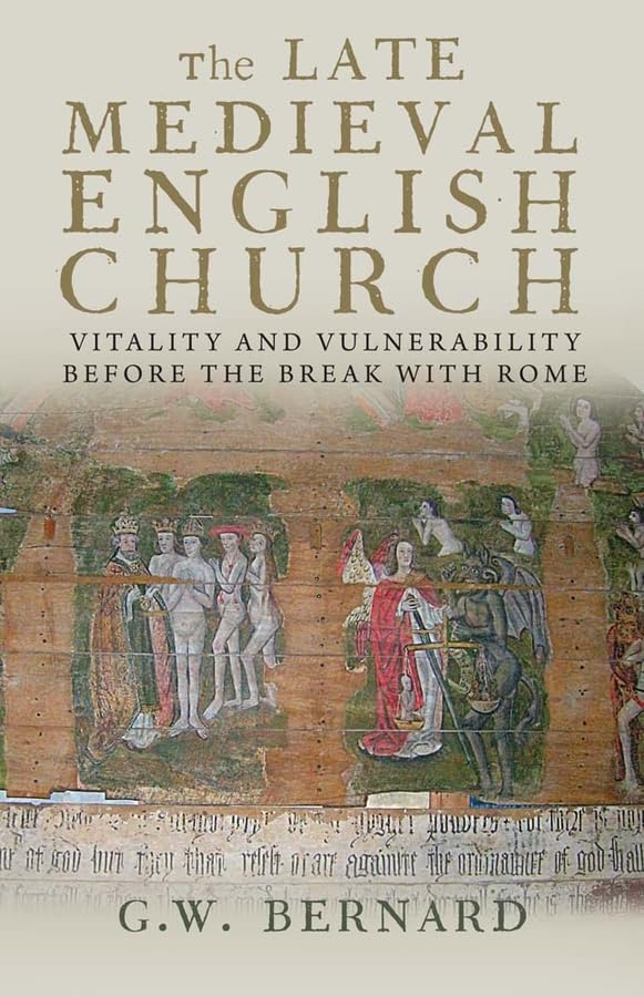 Book cover depicting medieval figures and text about the English Church.