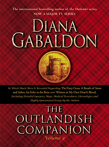 Book cover: "The Outlandish Companion Volume 2" with castle illustration.