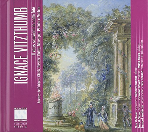 CD case with a classical painting of figures in a garden setting.