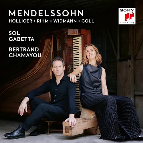 CD cover featuring Sol Gabetta and Bertrand Chamayou with a piano.